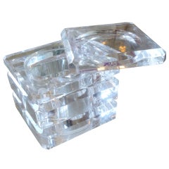 Great Tiered Swivel Thick Lucite Ice Bucket/Candy Dish