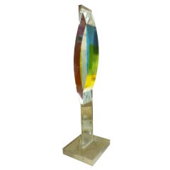 Signed Tall Fabulous Lucite Sculpture