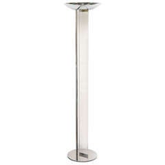 Italian Stainless Steel and Lucite Torchere
