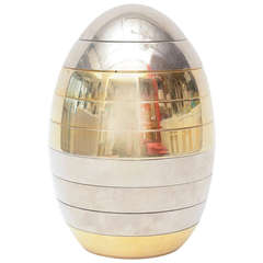 Italian Tommaso Barbi Sculptural Mixed Metal Stacking Tray Egg/ SALE 12