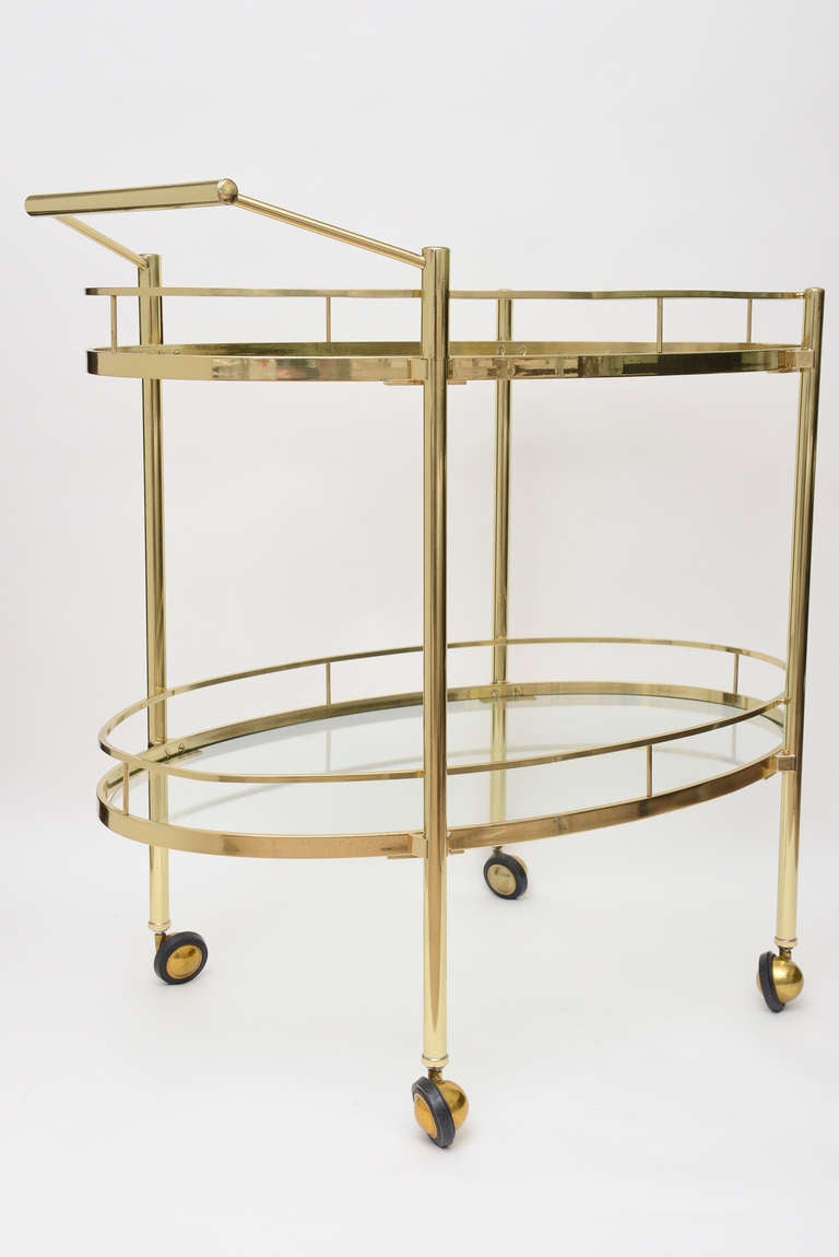 brass serving cart