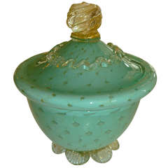 Beautiful Barovier e Toso Italian Murano Glass Covered Bowl / SATURDAY SALE