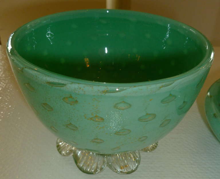 Beautiful Barovier e Toso Italian Murano Glass Covered Bowl / SATURDAY SALE 2