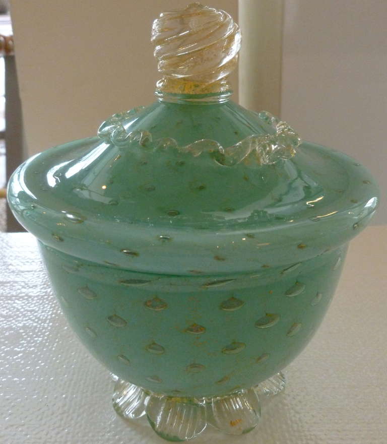 Beautiful Barovier e Toso Italian Murano Glass Covered Bowl / SATURDAY SALE 4