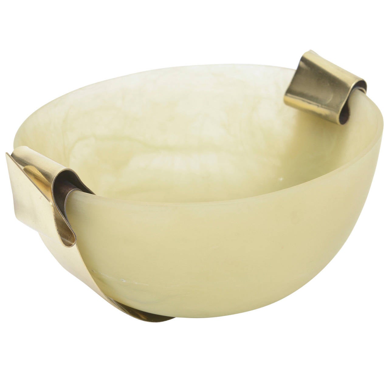 Martha Sturdy Sculptural Polished Bronze and Resin Bowl at 1stDibs