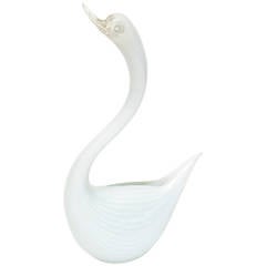 Italian Murano Graceful Large Glass Modernist White Swan 8
