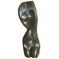 Modernist Jean Arp-esque Abstract Ebony Wood Sculpture 5