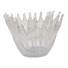 Sculptural Crystal Crown  Jewel Glass Bowl