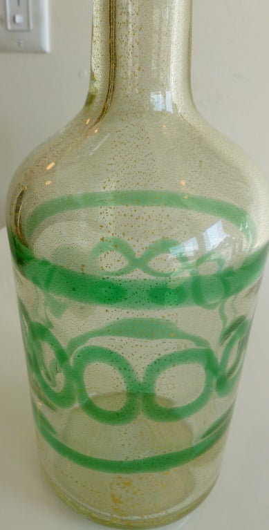 Beautiful Italian Murano Cenedese  Glass Tall Decanter Bottle