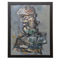 Signed Abstract Jim Dine Style "Torso" Painting 1