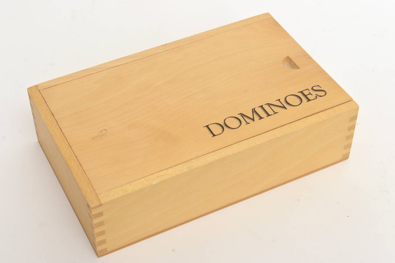 American Vintage Bakelite Domino Set in Original Wood Box