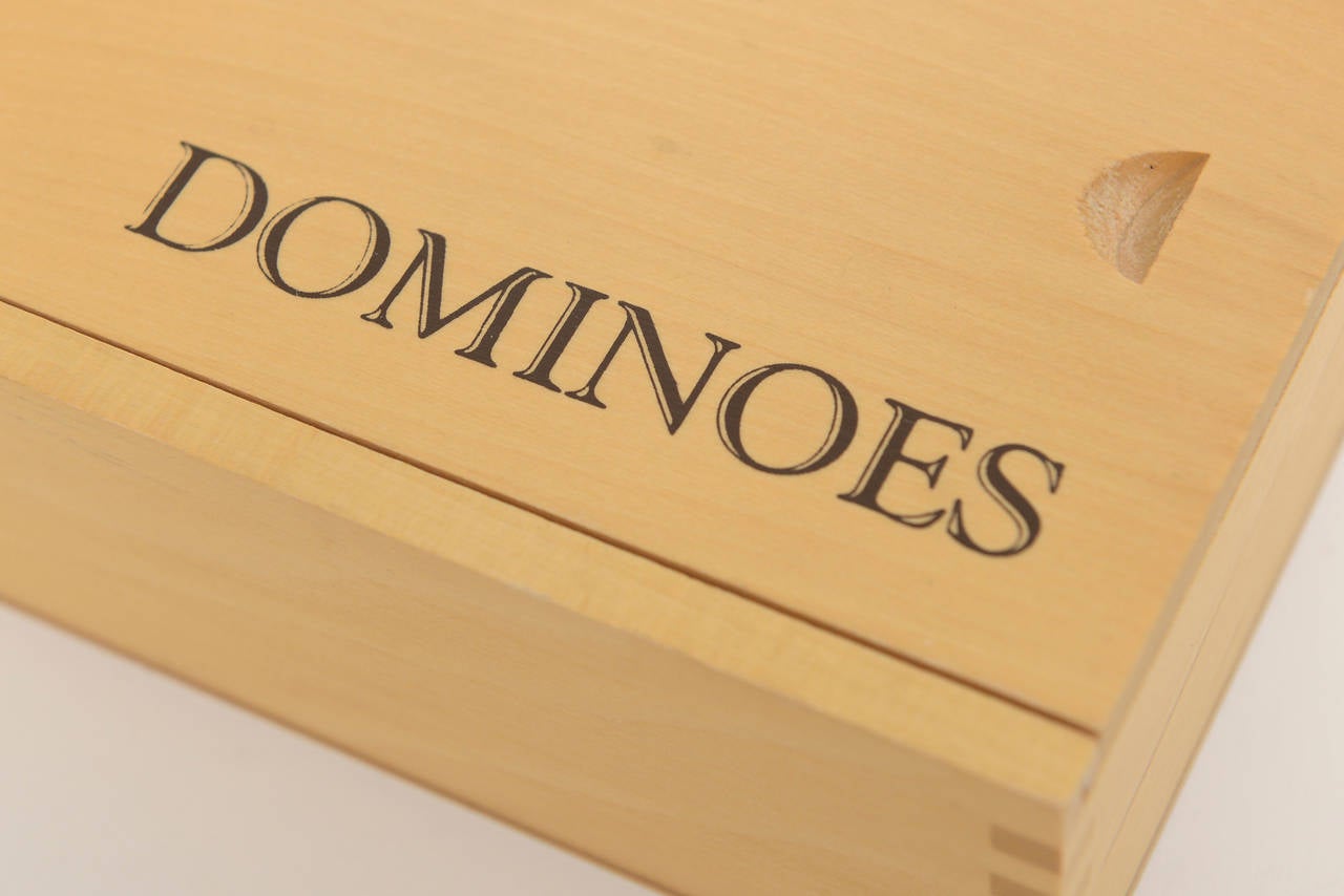 Vintage Bakelite Domino Set in Original Wood Box 2
