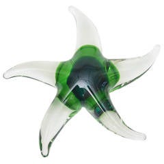 Retro Italian Murano Seguso Sommerso Glass Star Fish/Object/ Sculpture