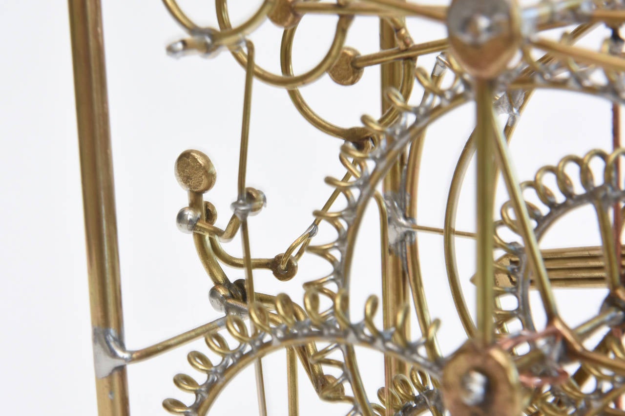 One of Kind Sculptural Kinetic Figures Brass Clock 1