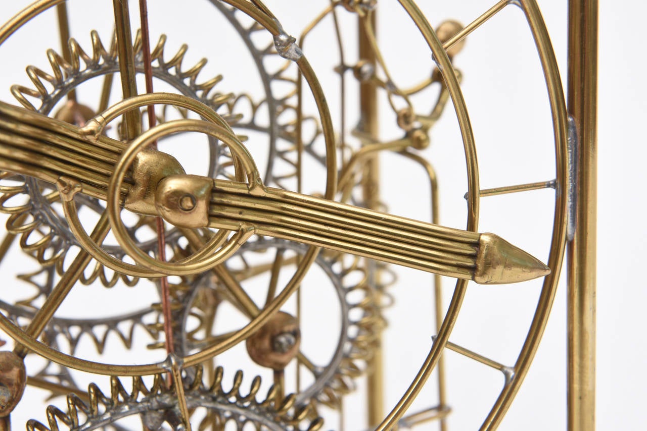 One of Kind Sculptural Kinetic Figures Brass Clock 2