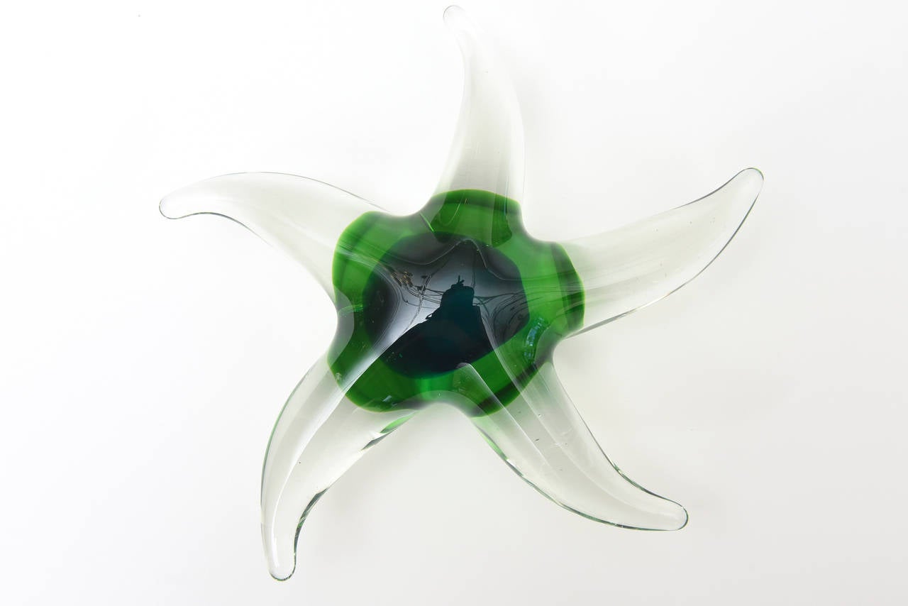 Italian Murano Seguso Sommerso Glass Star Fish/Object/ Sculpture 5
