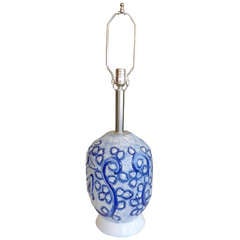 Lapis Blue Glazed Textural Ceramic Lamp 10