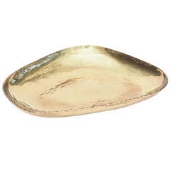 Hand-Hammered Brass Asymmetrical Tray / Bowl / Dish/ SATURDAY SALE