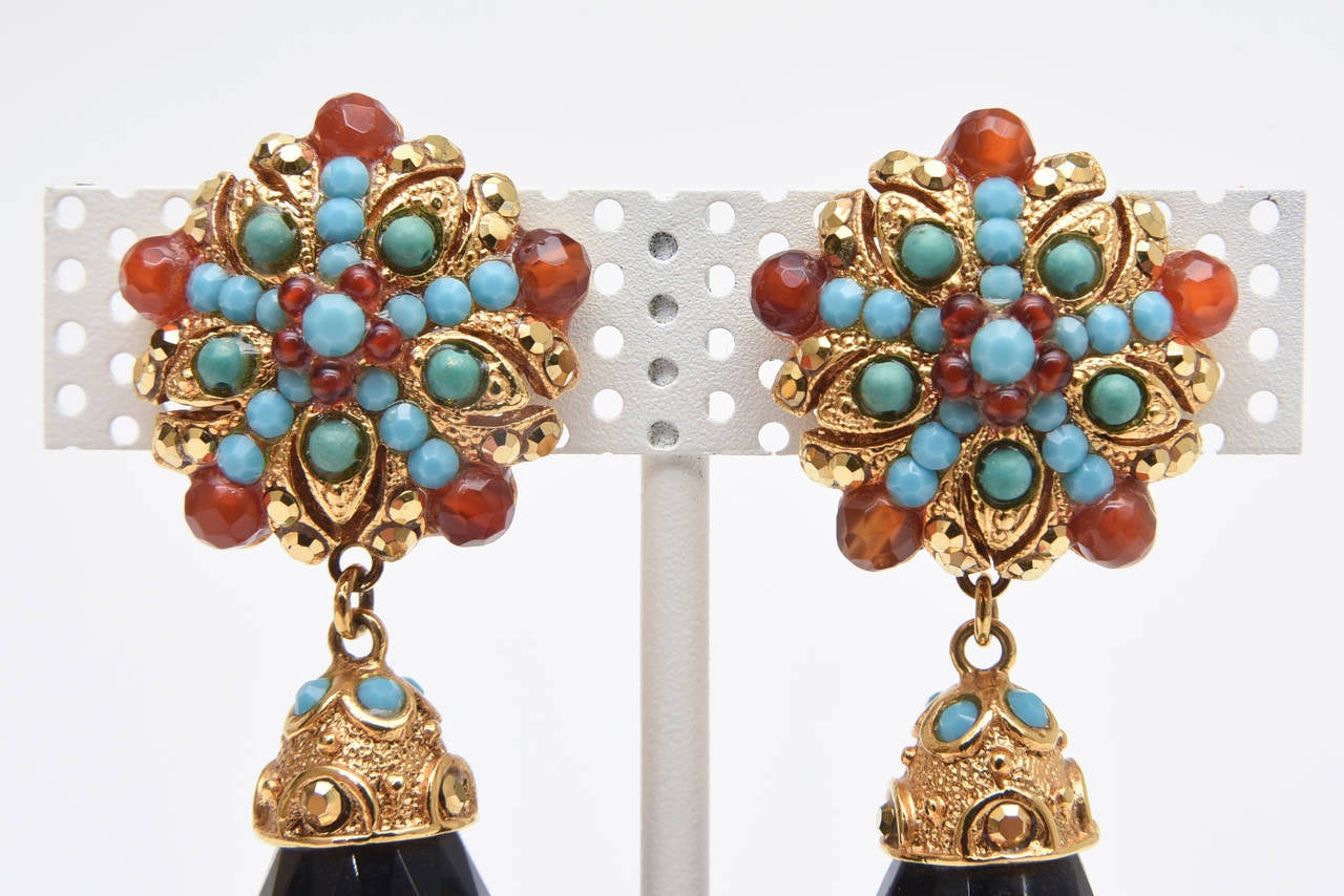 Classical Roman Graziano Pair of Elegant Italian Drop/Dangle Earrings