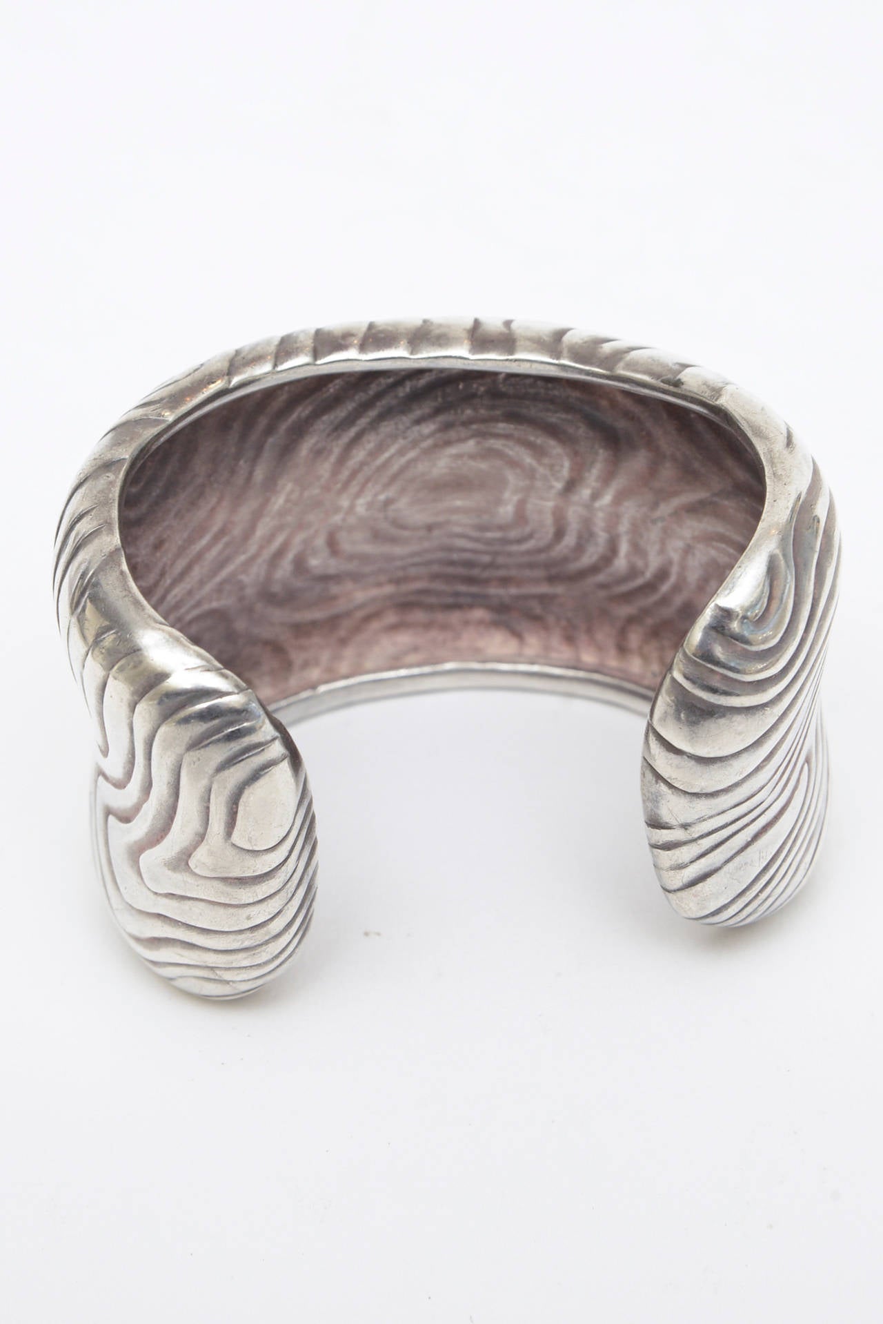 Women's Beautiful Tiffany Sterling Silver Modernist Heavy Cuff Bracelet