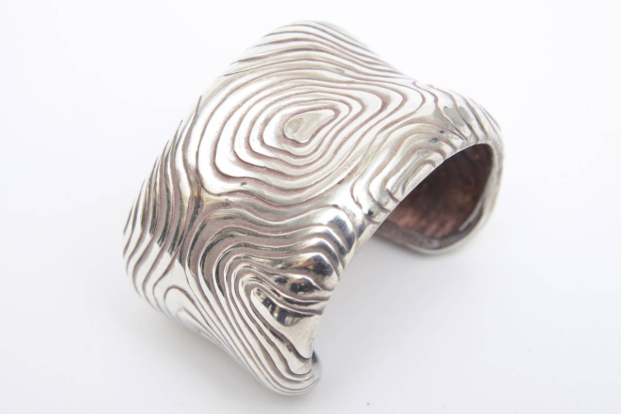 Beautiful Tiffany Sterling Silver Modernist Heavy Cuff Bracelet 3