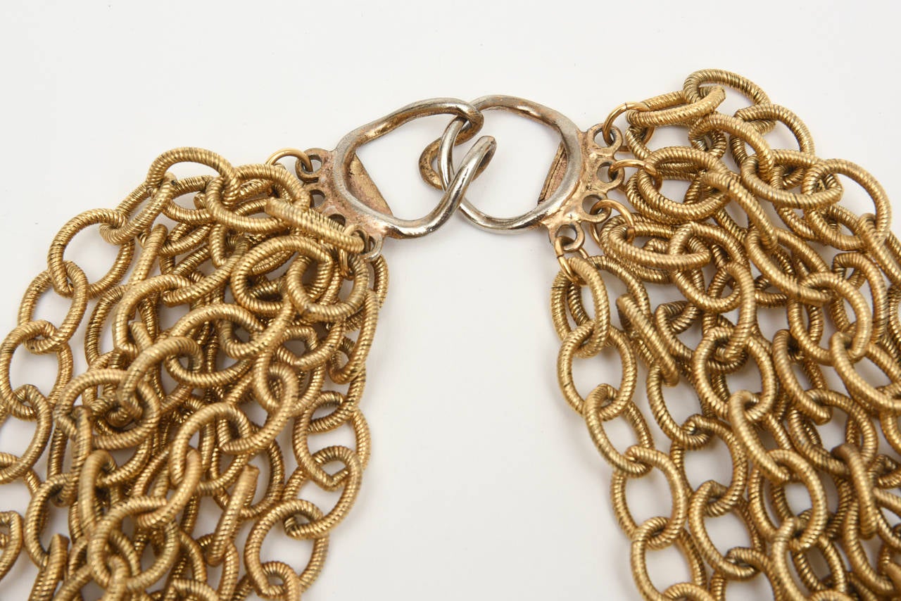 Modern 8 Row Chain Necklace Italian Vintage