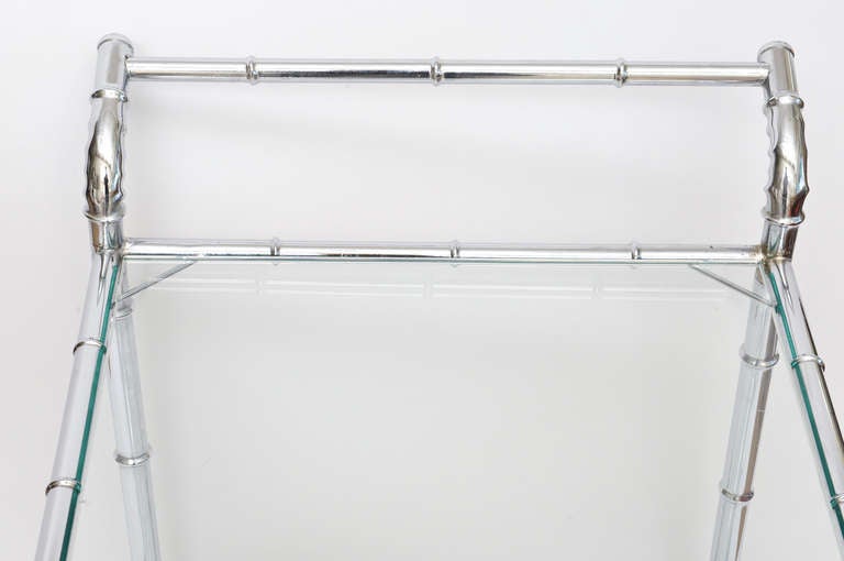 Faux Bamboo Chrome Two-Tiered Bar Cart or Trolly/  SATURDAY SALE 2