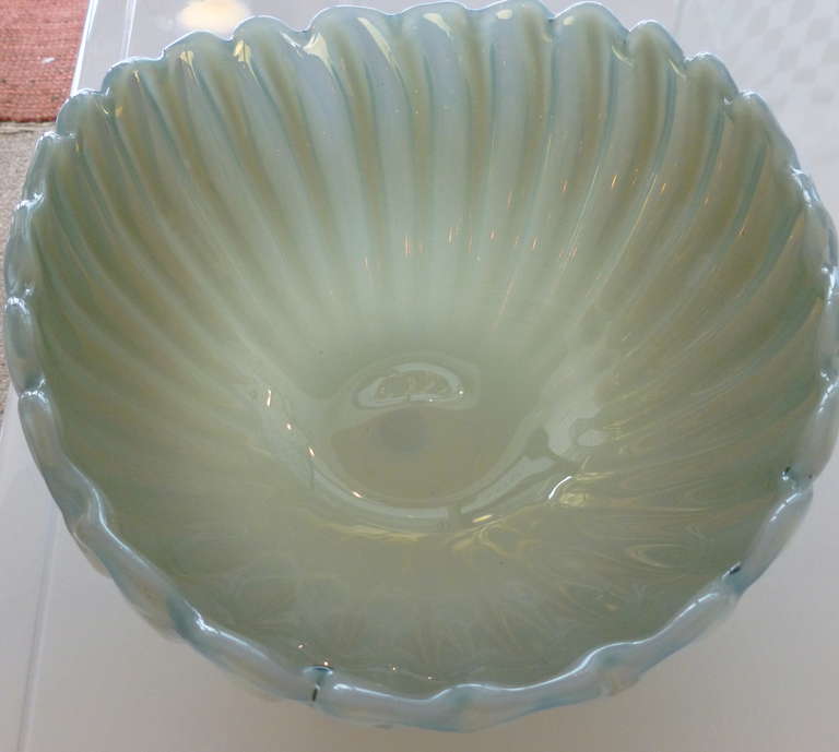 Stunning Italian Murano Barbini Opalescent Glass Monumental Bowl/ SAT. SALE 2