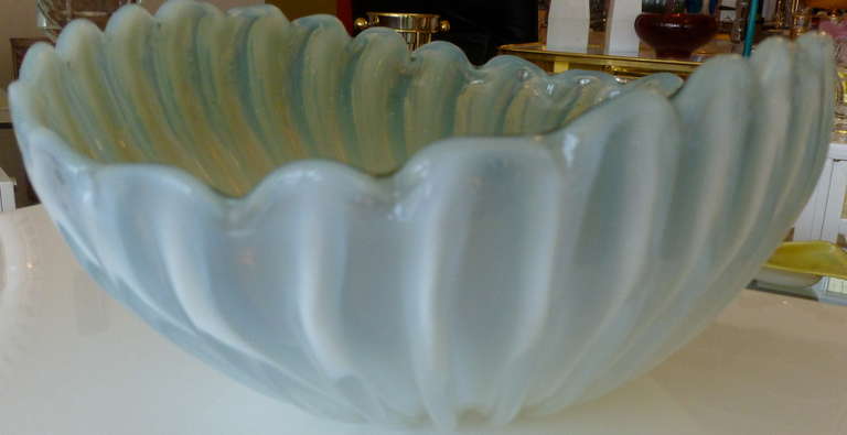 Modern Stunning Italian Murano Barbini Opalescent Glass Monumental Bowl/ SAT. SALE