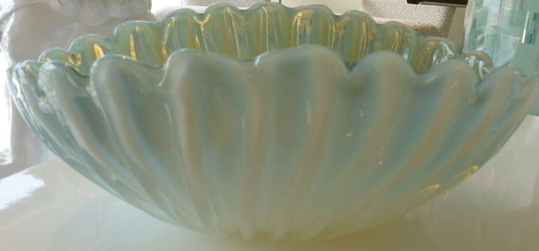 Murano Glass Stunning Italian Murano Barbini Opalescent Glass Monumental Bowl/ SAT. SALE