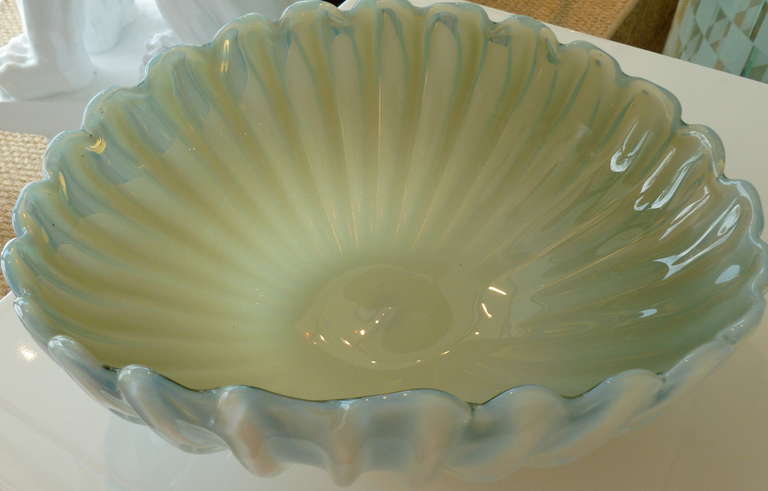 Stunning Italian Murano Barbini Opalescent Glass Monumental Bowl/ SAT. SALE 1