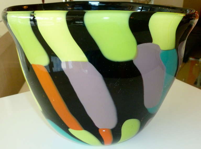 Stunning Italian Murano Glass Signed Fratelli Pagnin Vase or Vessel 5
