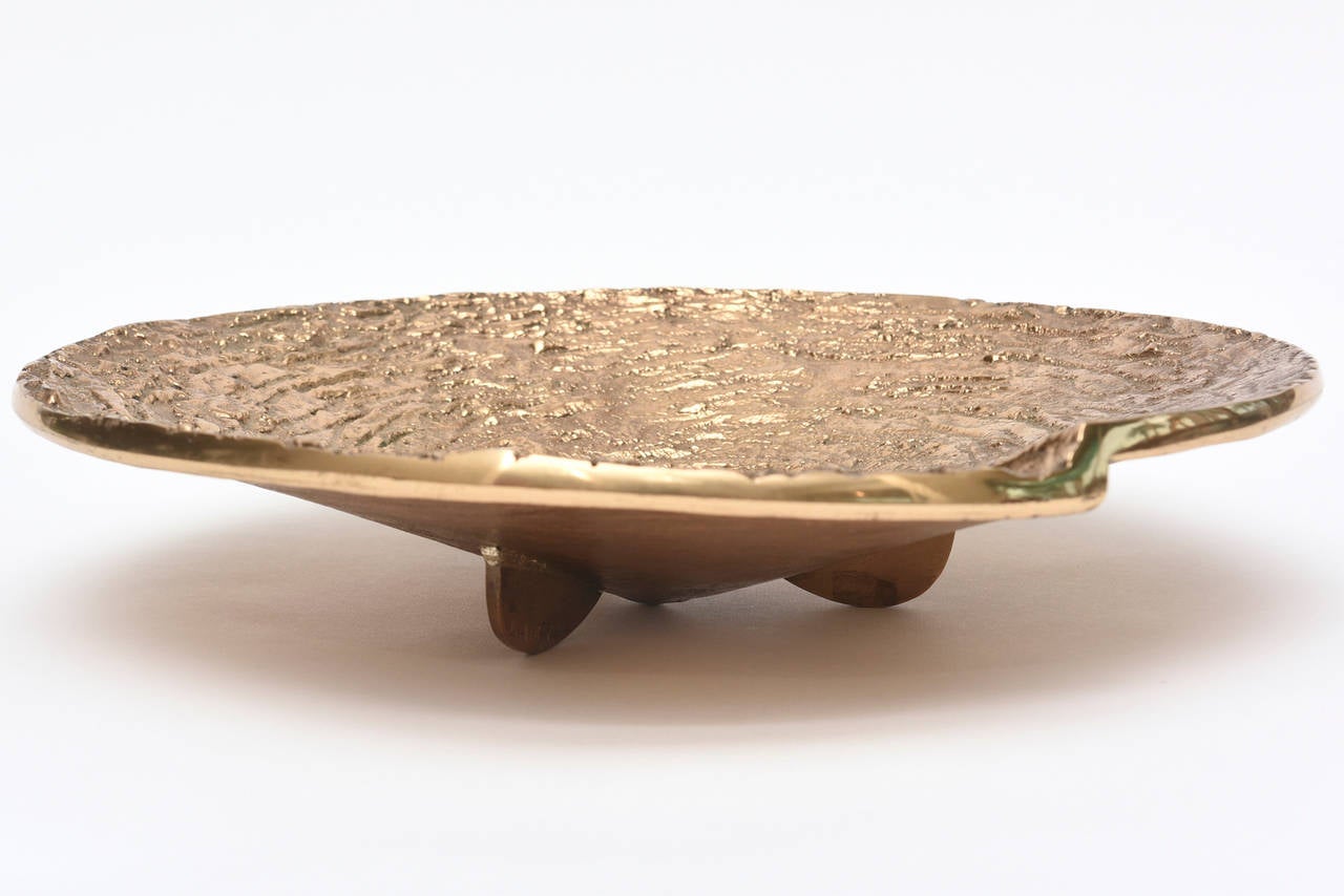 Heavy Signed Lamy Textural French Bronze Bowl / Sculpture