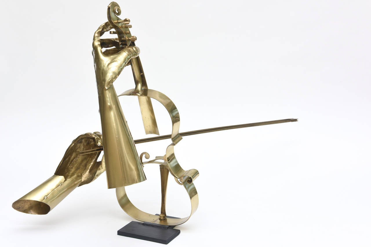 Spanish Fernando Cid De Diego Brass One-of-a-Kind Violin Sculpture