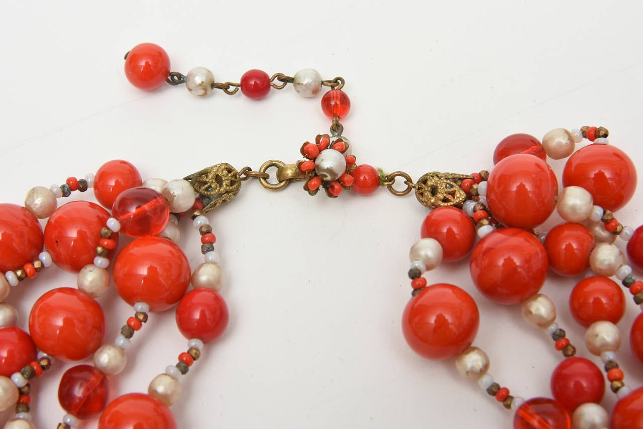 red glass bead necklace