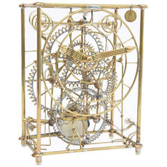 One of Kind Sculptural Kinetic Figures Brass Clock