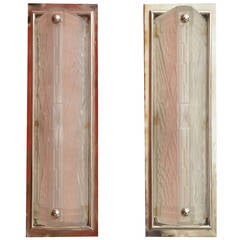 Pair of Art Deco Glass and Chrome Sconces Pair of Art Deco Glass and Chrome Sconces