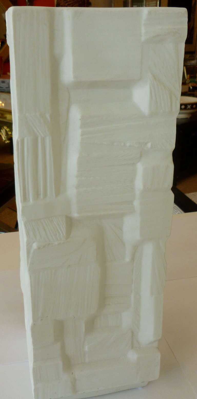 Monumental Sculptural White Porcelain Signed Vase/Vessel 4