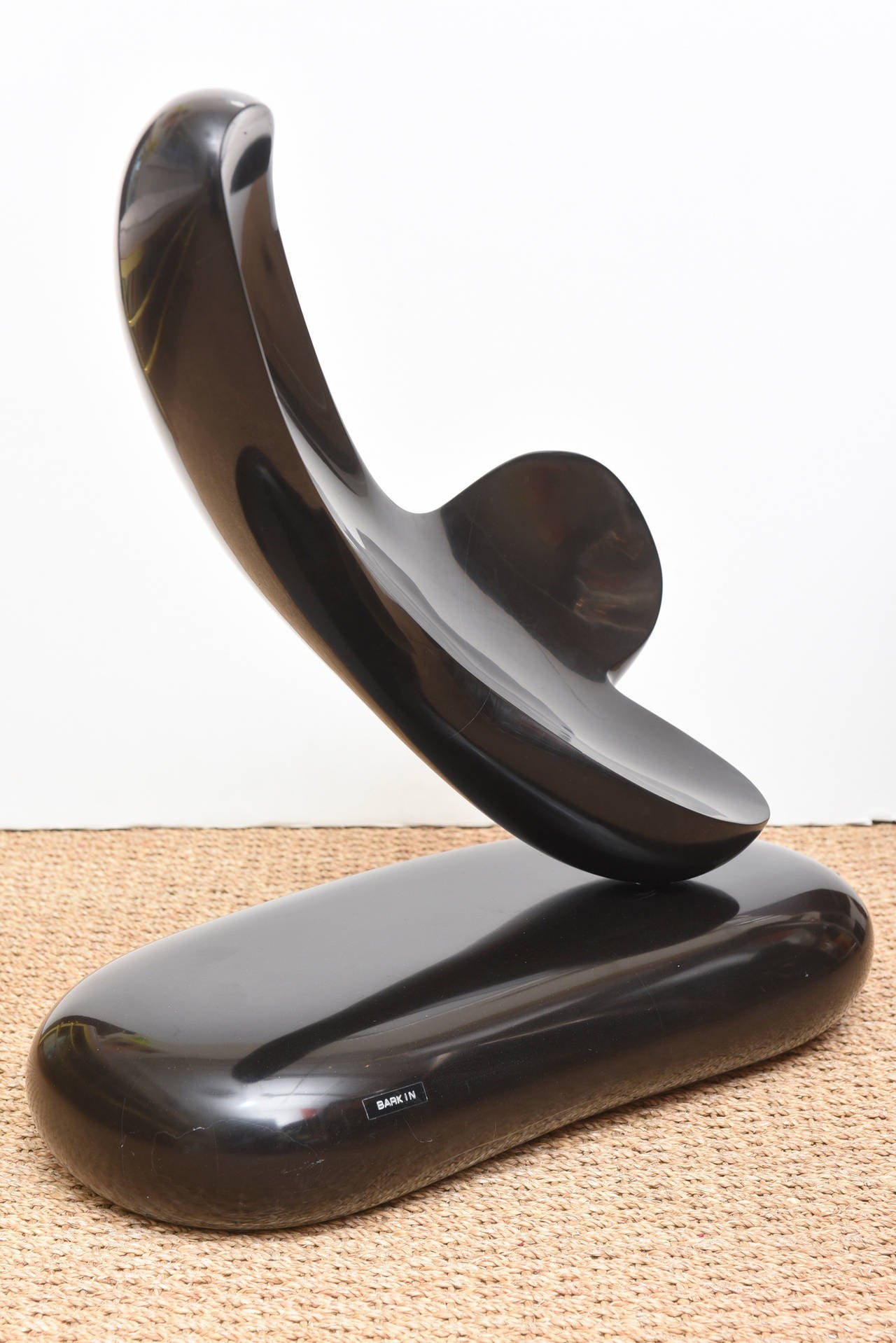 Monumental Polished Black Marble Abstract Sculpture  In Good Condition In North Miami, FL