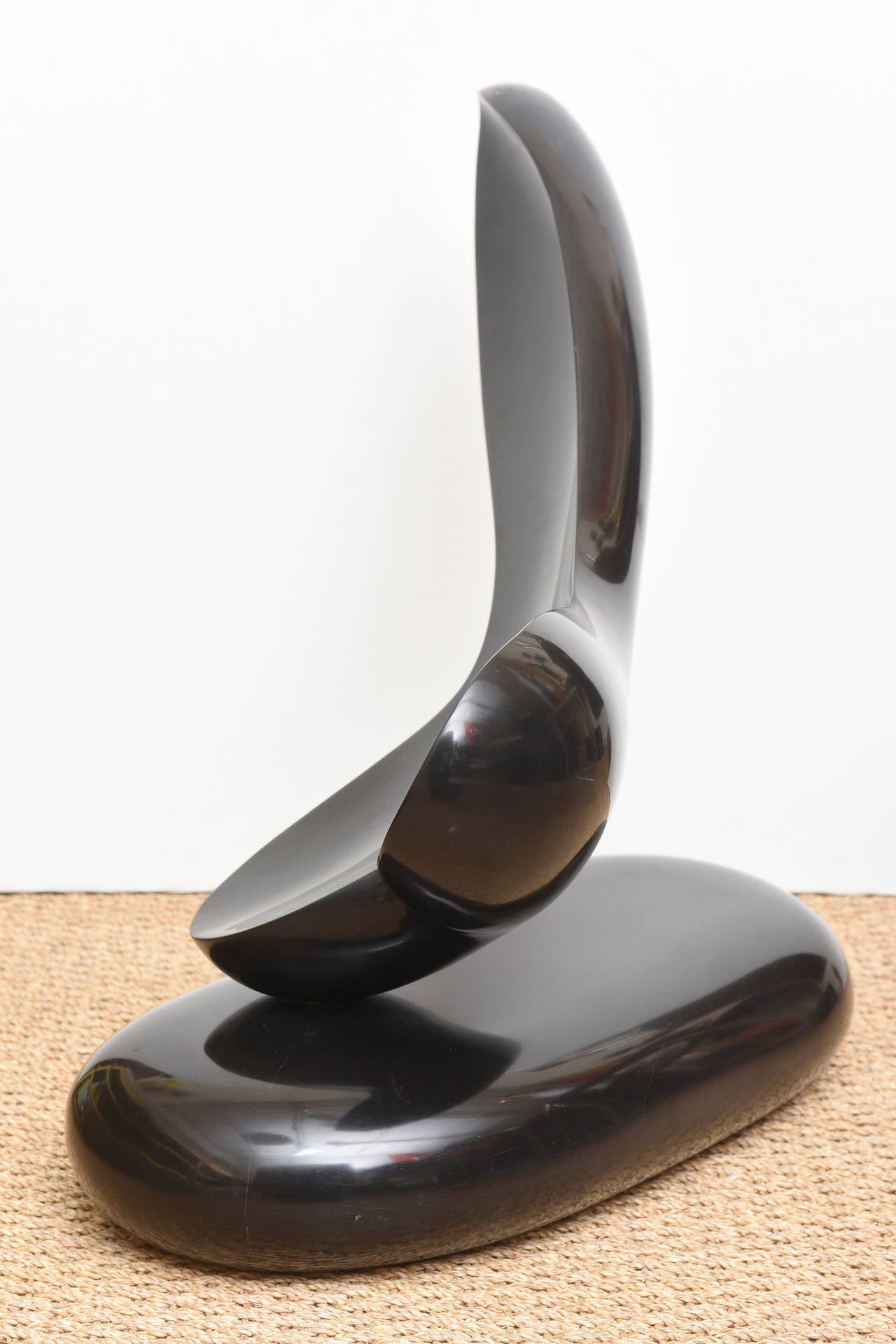 Monumental Polished Black Marble Abstract Sculpture  1
