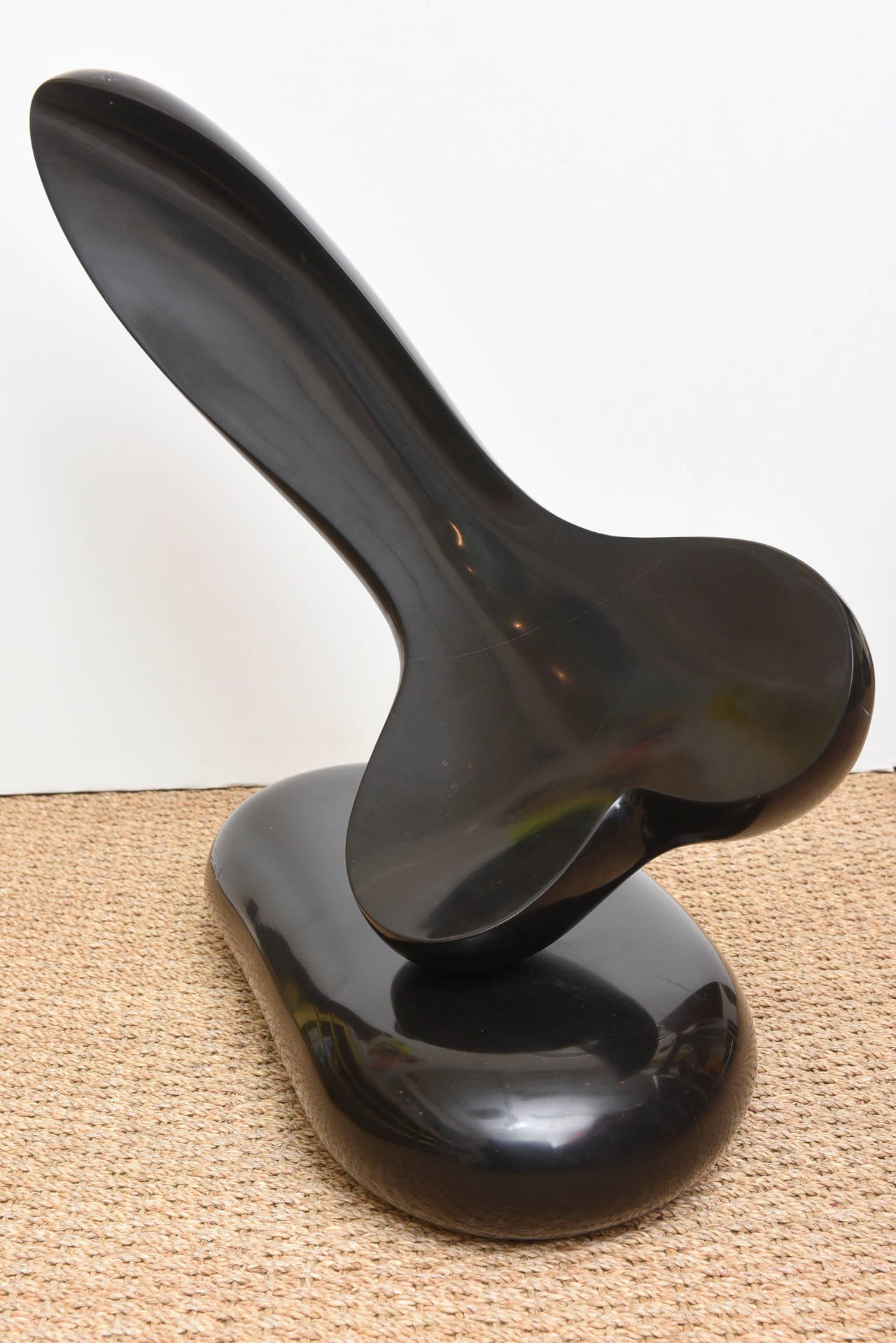 Monumental Polished Black Marble Abstract Sculpture  2