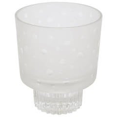 1940's Glass Circular Dotted Vase or Small Ice Bucket 2
