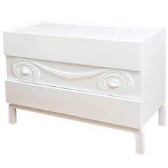 Edmond Spence White Lacquered Wood Chest of Drawers or Dresser
