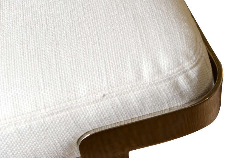 Chic Milo Baughman Chrome over Stainless/Upholstered Bench 4