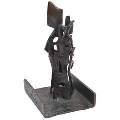 Abstract Bronze Mid-Century Tabletop Sculpture by Albers Henselmann 1