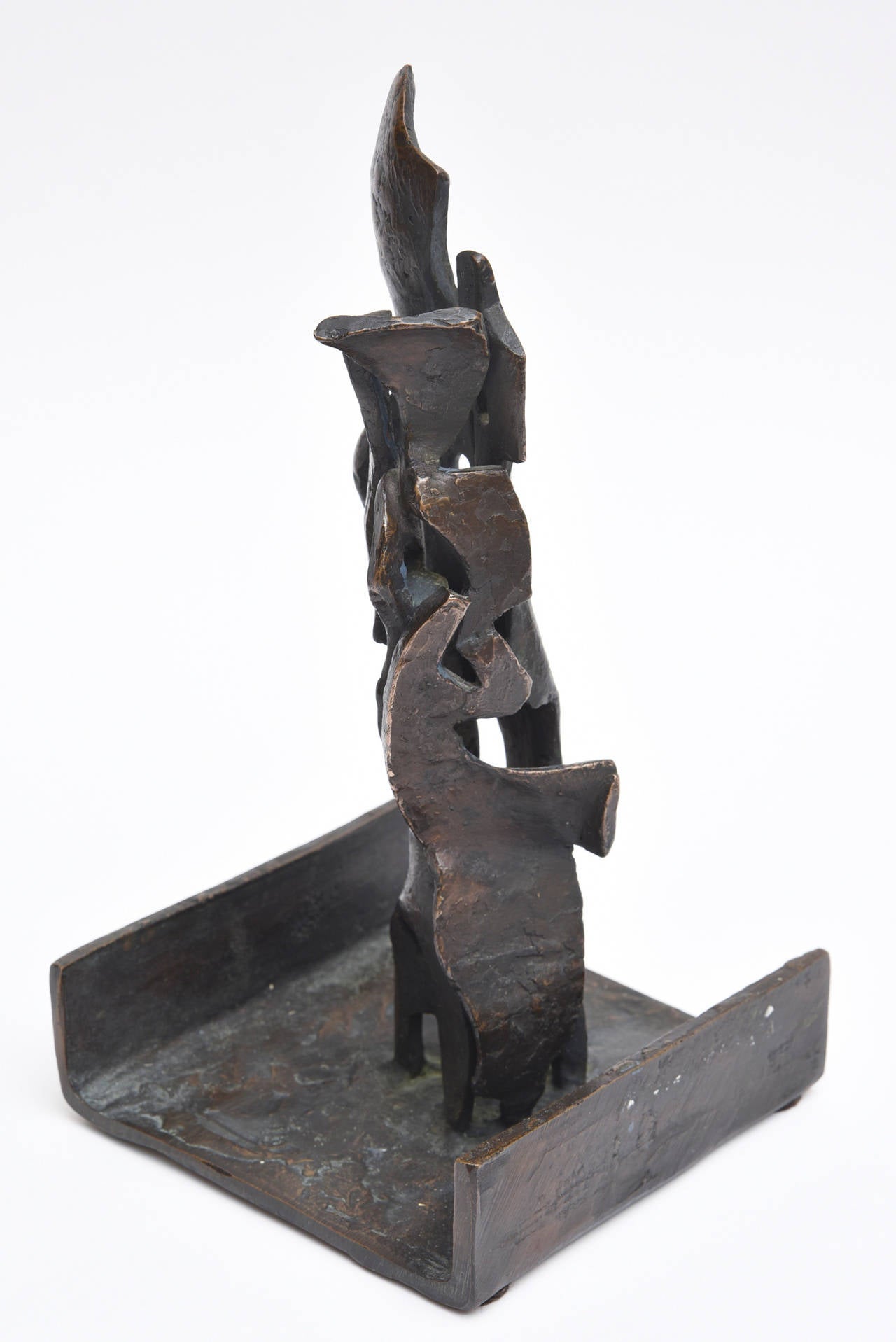 Abstrakte Bronze-Skulptur von Albers Henselmann, Moderne der Mitte des Jahrhunderts (amerikanisch) im Angebot