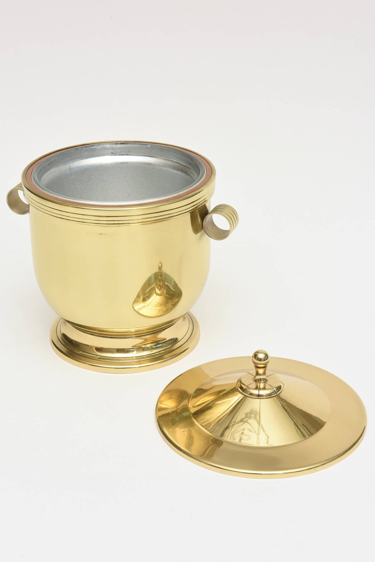 Mid-Century Modern Classic Tommi Parzinger Polished Brass Ice Covered Ice Bucket