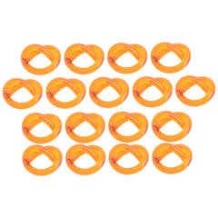 Set of 17 Twisted Dorothy Thorpe Hermès Orange Lucite Napkin Rings