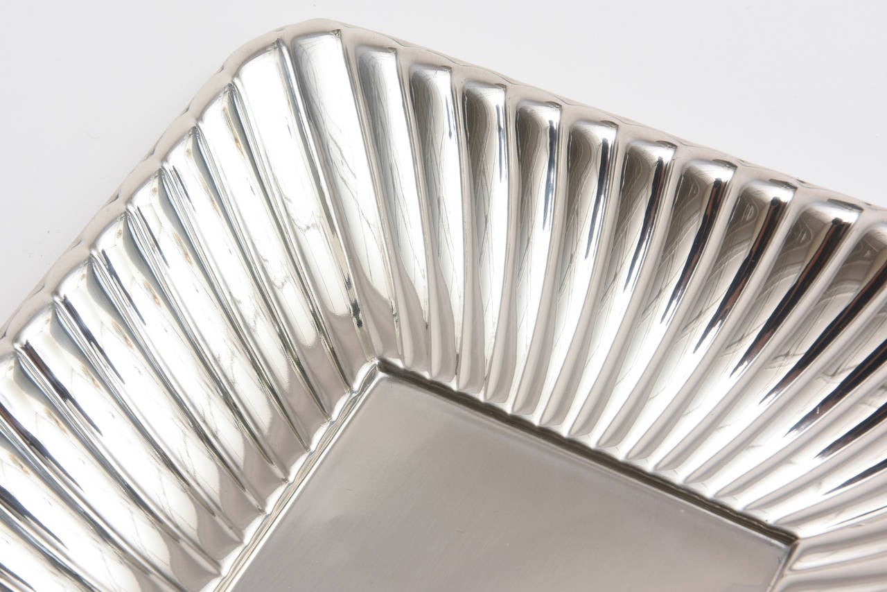 American  Reed and Barton Sterling Silver Ribbed Serving Tray/ Dish
