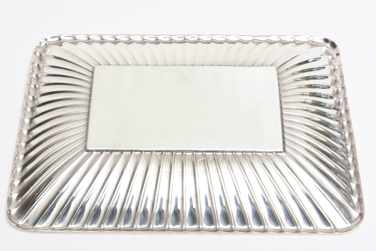  Reed and Barton Sterling Silver Ribbed Serving Tray/ Dish 1